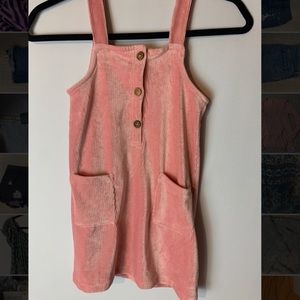 Pink corduroy style girls dress
